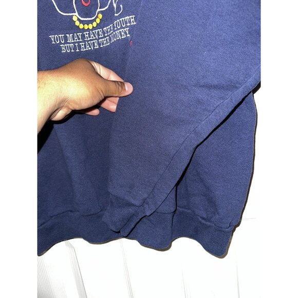 Vtg 90s Womens Large Grandma You May Have the Youth But I Have Money Sweatshirt - Picture 4 of 8